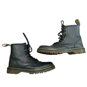 Doc Dr. Martens Awley 6 in 8-Eye Black Leather Combat Boots sz 9 Women's 8 Men's thumbnail 6