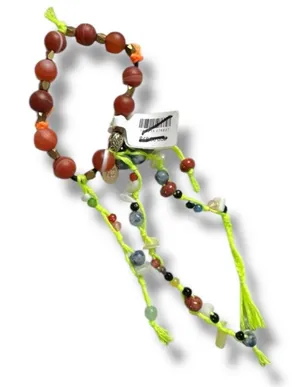 Free People Ariana Ost The Sand Dripp Hair Tie in Lime Green NWT Bracelet thumbnail 1