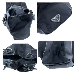 Prada Leather/Nylon Buckled Satchel Tote Bag thumbnail 5