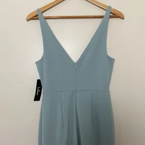 Lulus‎ Melora Slate Blue Sleeveless Maxi Dress V Neck Gown Size S thumbnail 8