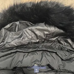 Lands End Womens‎ XL Black Down Puffer Parka Jacket Faux Fur Trim Hood thumbnail 8