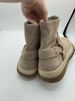 Free People Bodhi Harness Sneaker Bootie Moon Rock Suede Size 9.5 fall autumn thumbnail 4