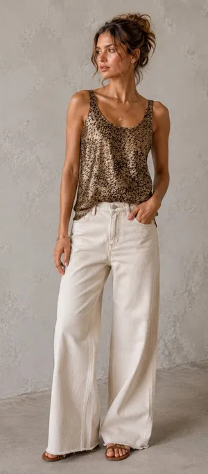 Victoria Secret Brown Animal Print Camisole Tank Top Women’s M Glam Satin Blouse thumbnail 1