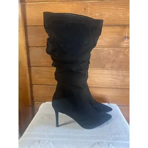 Just fab Khloy Slouch Black Heeled Boots Sz 6 NIB thumbnail 2