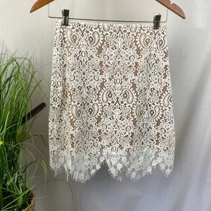 For Love & Lemons White & Lavender Lace Mini Skirt S thumbnail 2