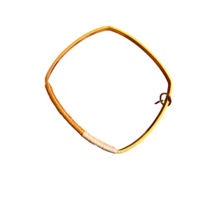 Twenty Two West Square Bangle Bracelet Gold‎ Tone Thread Wrapped Artisan Jewelry thumbnail 6