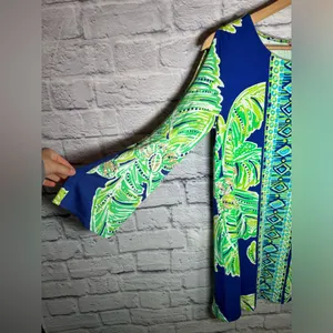 Lilly Pulitzer Ophelia Dress‎ Size XS Iris Blue Cold Shoulder Sleeve midi thumbnail 5