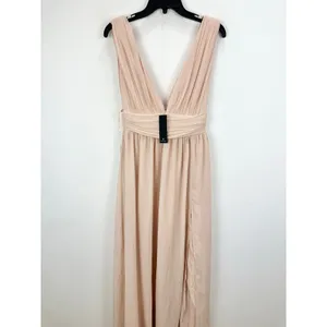 Lulus Heavenly Hues Blush Maxi Dress Chiffon Bridesmaid Formal Evening XS NWT thumbnail 12