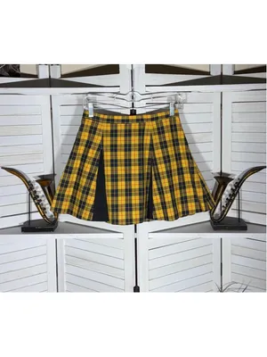 Vintage Y2K plaid mini skirt pleated school girl preppy academy grunge 90s sz S thumbnail 2