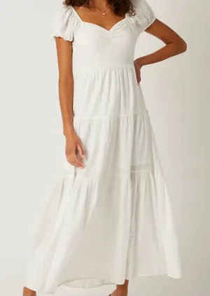 BILA 77 White Milkmaid Midi Dress‎ size XS thumbnail 1