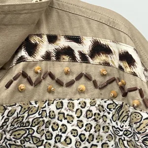Dressbarn xl safari Animal Print ButtonUp embroidered beaded top jacket cardigan thumbnail 10