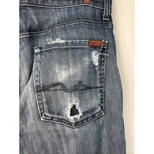 7 For All Mankind Jeans size 33 Blue Austyn Regular Fit Straight Leg Stretch thumbnail 4