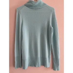 Victor Cashmere Turtleneck‎ Sweater Womens Medium Light Icy Blue Quiet Luxury thumbnail 2