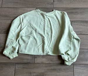 Cropped Crewneck Sweatshirt in Mint Green thumbnail 1