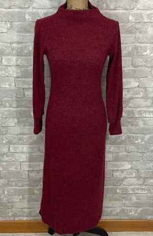Lush Ribbed Mocneck Sweater Dress thumbnail 1