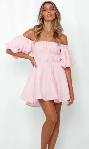 Hello Molly Be Your Baby Doll Dress Baby Pink thumbnail 1