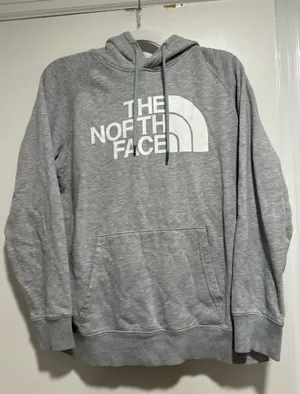 The North Face Women’s Sz: L Hoodie Sweatshirt Gray Half Dome Logo Pullover. thumbnail 1