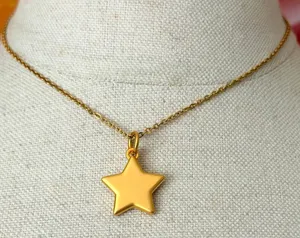 Vintage Weight Watchers WW Gold Tone Star Achievement Charm Necklace thumbnail 1