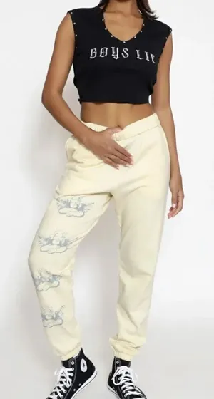 NEW Boys Lie Deserted Jogger Sweatpants Sand Women’s XS thumbnail 1