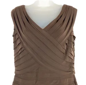 Adrianna Pepell Brown Tier V-Neck Occasion Dress Sz 12 thumbnail 3