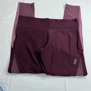 PINK Victoria's Secret Burgundy Leggings thumbnail 3