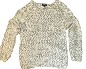 Buffalo David Bitton Sweater Women's‎ White Gray Knit Round Neck Chunky X-Large thumbnail 1