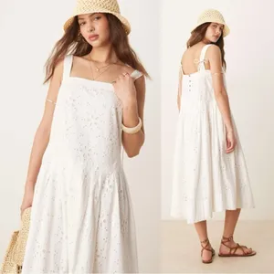 Free People Ethereal Cottage Primavera Lace Eyelet Midi Dress White Size Small thumbnail 5