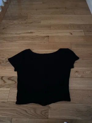 Garage Black Front Button Cropped T-Shirt thumbnail 3