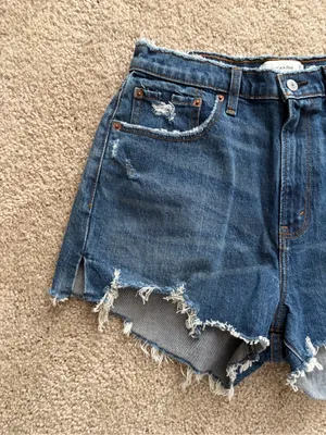 Abercrombie and fitch blue distress Raw Hem Distressed Denim Shorts 30(10) NWT thumbnail 4