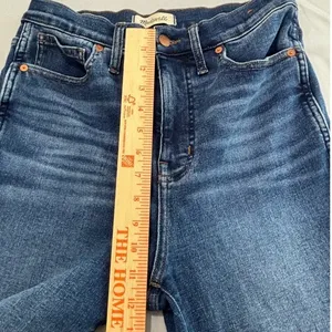 Madewell Stovepipe High Rise Straight‎ Leg Jeans Blue Denim 28T thumbnail 6