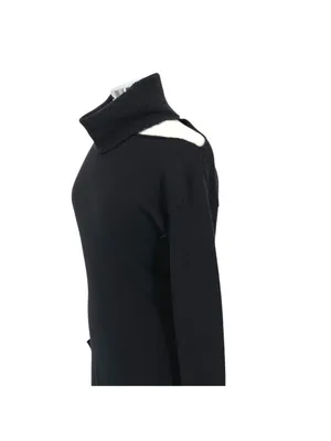 PAIGE Raundi Cutout Turtleneck Midi Sweater Dress Black Wool Blend Size XS NWOT thumbnail 5