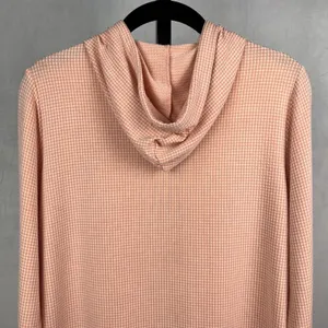 Weatherproof Vintage Hoodie Womens Small Pink Gingham Drawstring Long Sleeve Top thumbnail 4