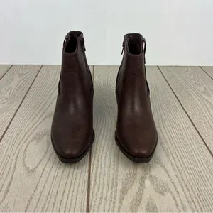Style & Co Women's Perriee Western Ankle Booties 7.5M Chocolate Brown Smooth $80 thumbnail 2
