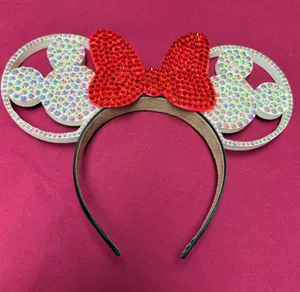 Disney's Crystal Red Bow with Iridescent Minnie Mouse Ears Headband thumbnail 1