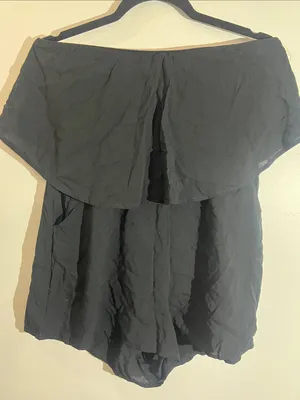UK2LA Black Draped Off-Shoulder Romper thumbnail 3