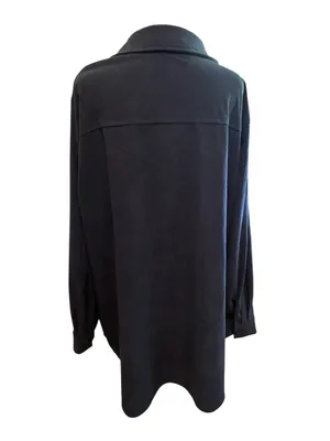 Eytino Women's Plus Size Long Sleeve Button Down Navy Blue Corduroy Jacket NEW thumbnail 6