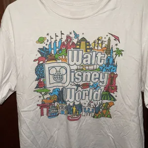 Walt Disney World White Logo T-Shirt Size Large thumbnail 4