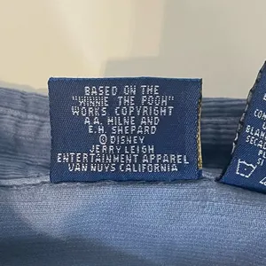 Vtg 90s Disney Winnie The Pooh Eeyore Blue Corduroy Button Up Shirt "Honey" thumbnail 10