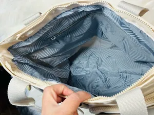 Everyday Utility Tote Bag in Light Beige - Multiple Pockets thumbnail 12