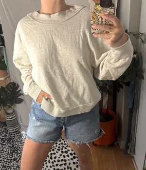 Pilcro Anthropologie Cut Out Back Sweater Beige Size Small thumbnail 1