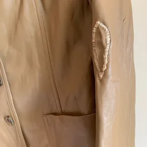 Talbots Tan Leather Blazer Women Size 6 Vintage Formal Casual Business Brown thumbnail 4