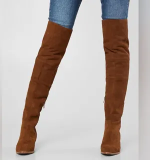 Steve Madden Lucca brown suede leather pull on over the knee boots thumbnail 2