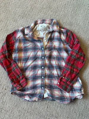 American Eagle 100% cotton plaid flannel size M 🍂 thumbnail 4