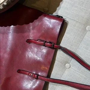Non Signe Red Leather Tote Bag thumbnail 7