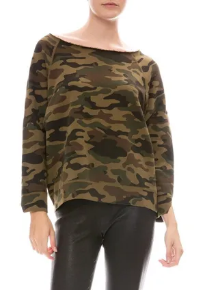 NILI LOTAN Luka Camouflage‎ French Cotton-Terry Sweatshirt Size XS thumbnail 1
