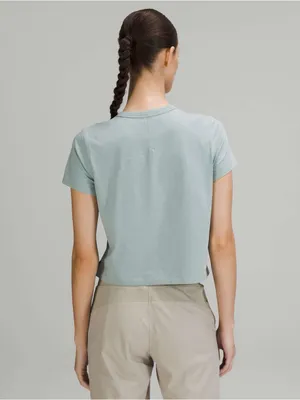 Lululemon Classic-Fit Cotton-Blend T-Shirt in Silver Blue - Size: 2 thumbnail 2