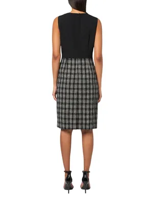 NWT Kasper Sheath Dress with Tweed Skirt 10916487 Black Multi 20W thumbnail 2