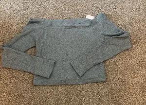 American Eagle Outfitters Ribbed Off-Shoulder Top thumbnail 1