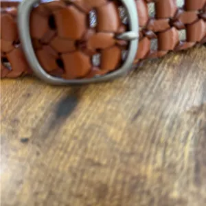 Brown Woven Leather Belt NWOT thumbnail 2
