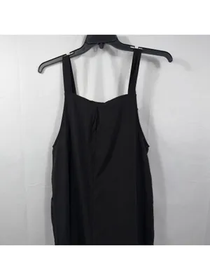 Women’s Black Wide Leg Jumpsuit Overalls Size Large thumbnail 8
